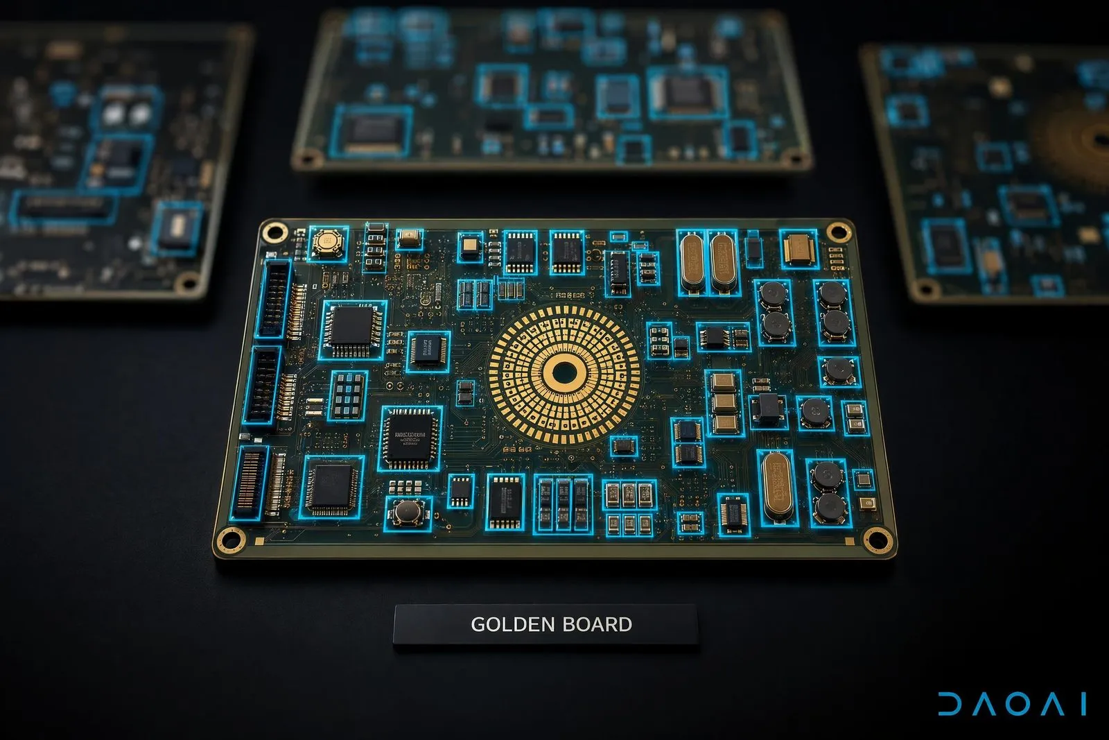 A single golden reference board used to program AOI without CAD files