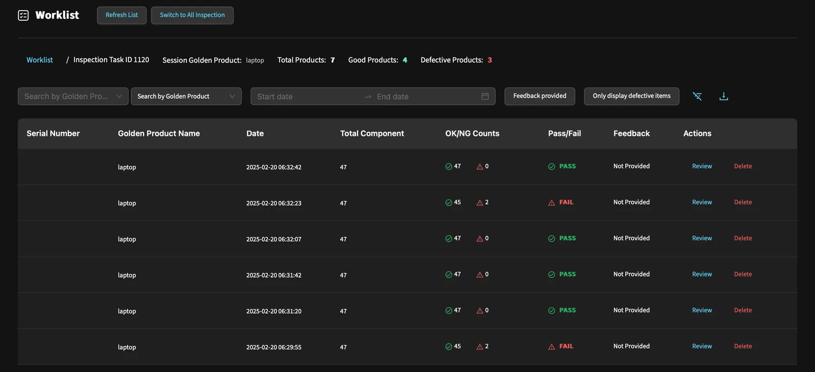 Product demonstration screenshot