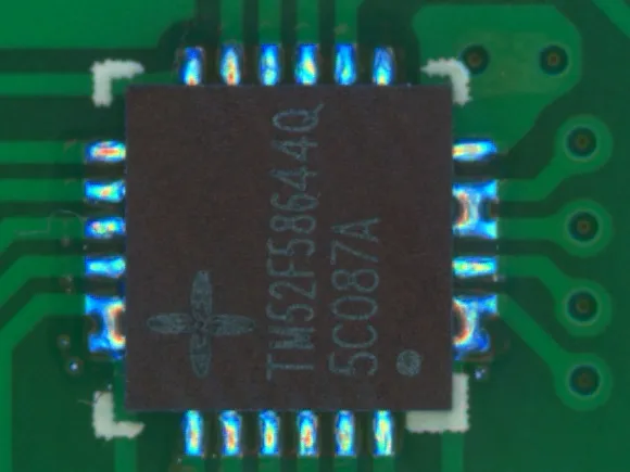 AOI defect example: Bridge, QFP (Solder Bridging)